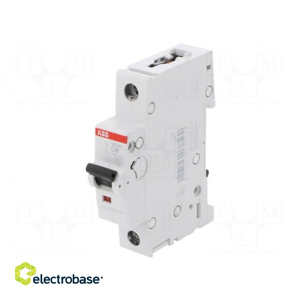 Circuit breaker | 230VAC | Inom: 16A | Poles: 1 | Charact: C | 6kA | IP20 image 1