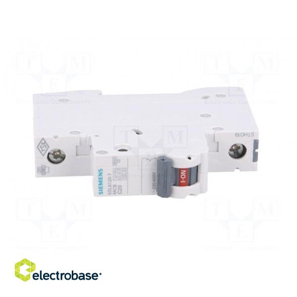 Circuit breaker | 230VAC | Inom: 20A | Poles: 1 | DIN | Charact: C | 6kA image 9