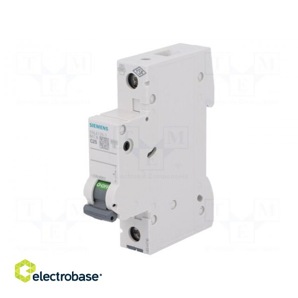 Circuit breaker | 230VAC | Inom: 25A | Poles: 1 | DIN | Charact: C | 6kA image 1