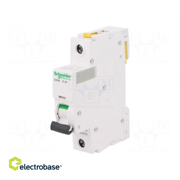 Circuit breaker | 230VAC | Inom: 2A | Poles: 1 | for DIN rail mounting image 1