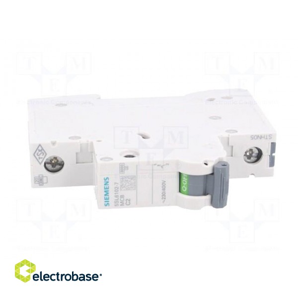 Circuit breaker | 230VAC | Inom: 2A | Poles: 1 | DIN | Charact: C | 6kA image 9