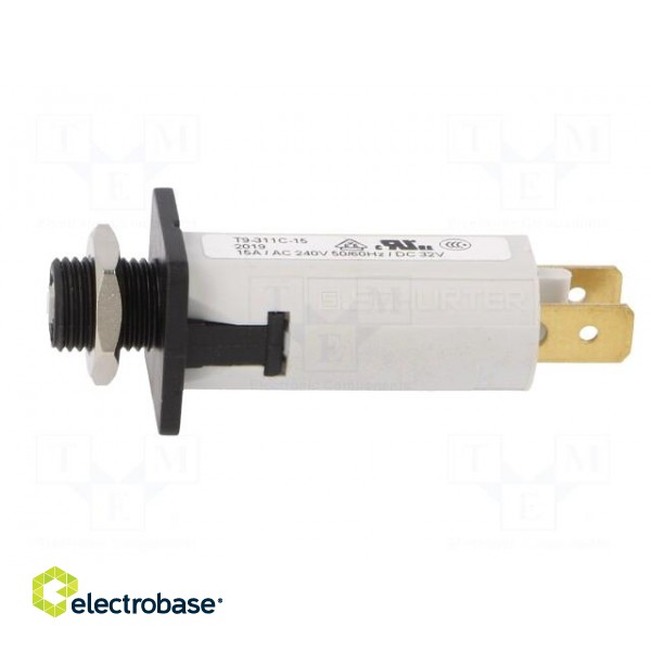 Circuit breaker | 240VAC | 32VDC | 15A | SPST | Poles: 1 | on panel,screw image 3