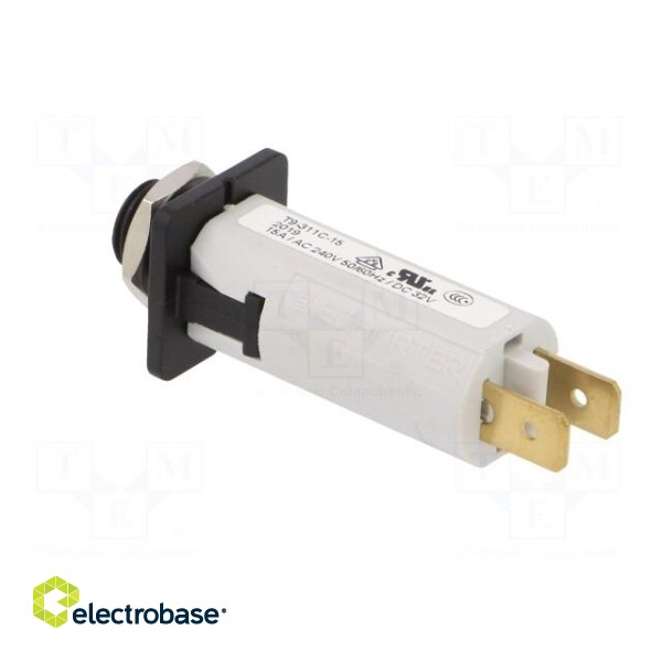 Circuit breaker | 240VAC | 32VDC | 15A | SPST | Poles: 1 | on panel,screw image 4