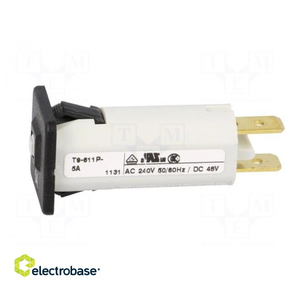 Circuit breaker | 240VAC | 48VDC | 5A | SPST | Poles: 1 | Ø16mm | 9g | 1.5kV image 3