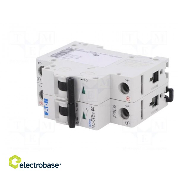 Circuit breaker | 250VDC | Inom: 10A | Poles: 2 | DIN | Charact: C | 10kA image 2