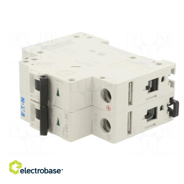 Circuit breaker | 250VDC | Inom: 50A | Poles: 2 | Charact: C | 10kA | IP20 image 2