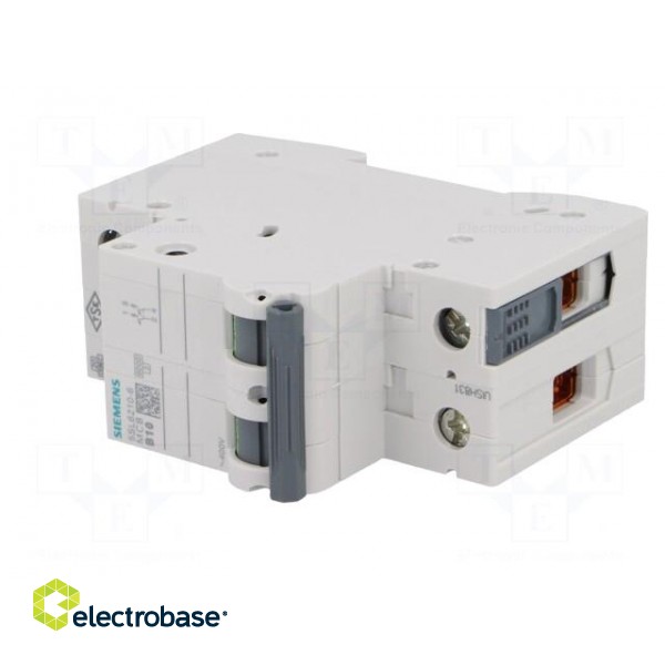 Circuit breaker | 400VAC | Inom: 10A | Poles: 2 | DIN | Charact: B | 6kA image 2