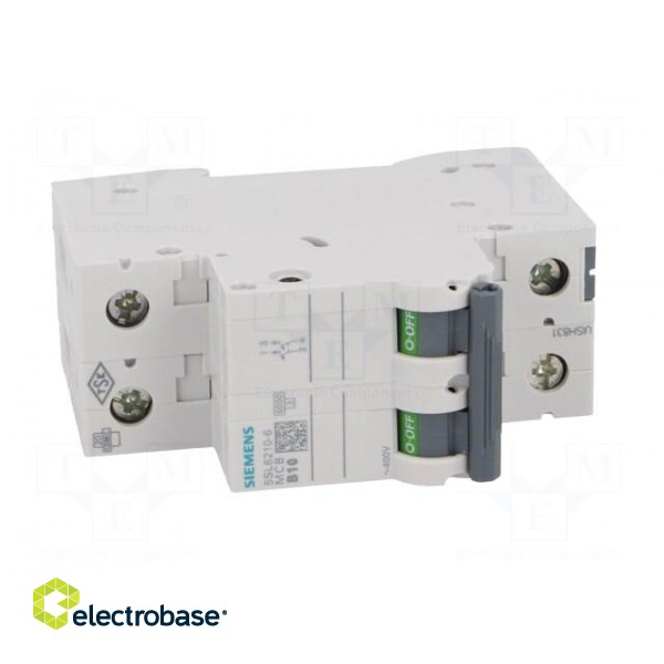 Circuit breaker | 400VAC | Inom: 10A | Poles: 2 | DIN | Charact: B | 6kA image 9