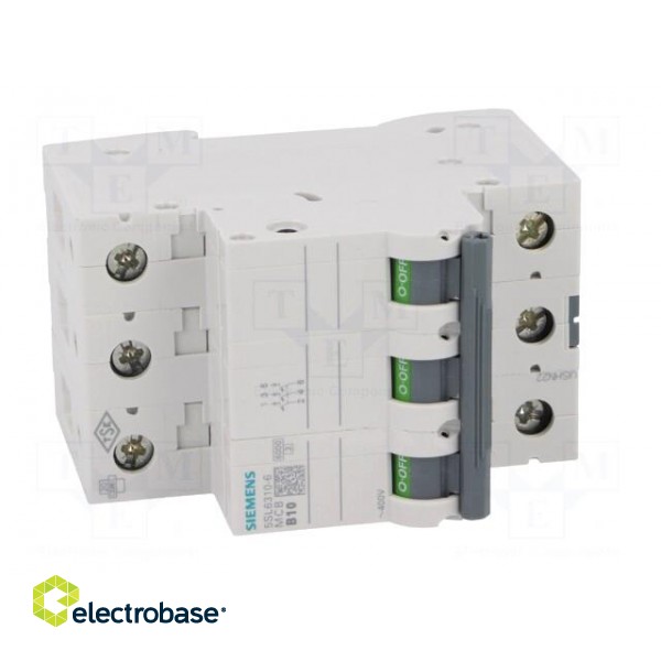 Circuit breaker | 400VAC | Inom: 10A | Poles: 3 | DIN | Charact: B | 6kA фото 9