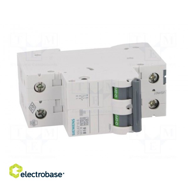 Circuit breaker | 400VAC | Inom: 16A | Poles: 2 | DIN | Charact: B | 6kA image 9