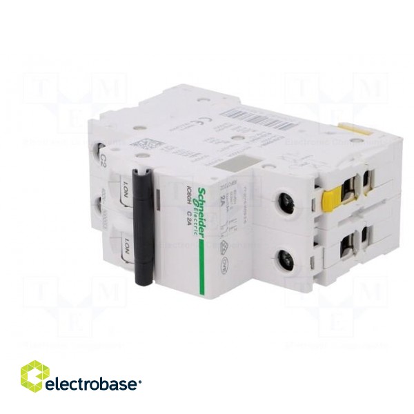 Circuit breaker | 400VAC | Inom: 2A | Poles: 2 | for DIN rail mounting image 2