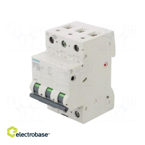 Circuit breaker | 400VAC | Inom: 2A | Poles: 3 | for DIN rail mounting image 1