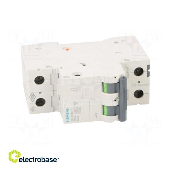 Circuit breaker | 400VAC | Inom: 32A | Poles: 2 | Charact: C | 6kA | IP20 image 9