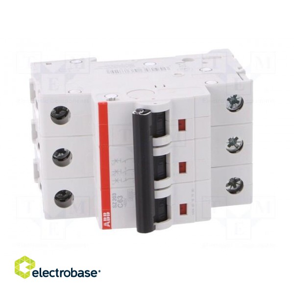 Circuit breaker | 400VAC | Inom: 63A | Poles: 3 | Charact: C | 6kA | IP20 image 9