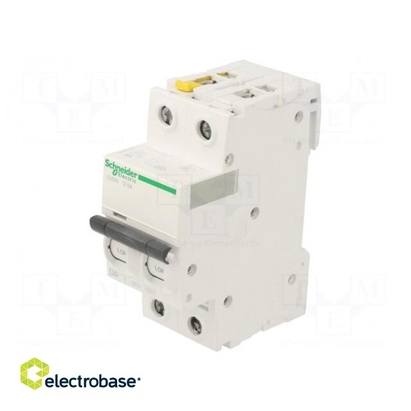 Circuit breaker | 400VAC | Inom: 6A | Poles: 2 | for DIN rail mounting image 1