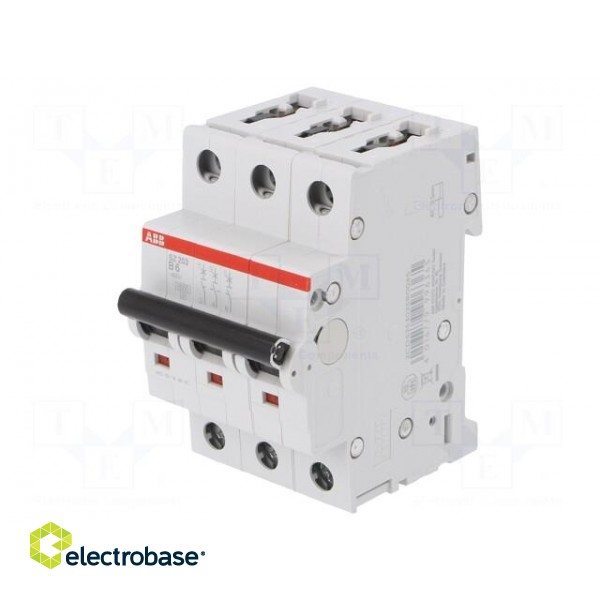 Circuit breaker | 400VAC | Inom: 6A | Poles: 3 | DIN | Charact: B | 6kA image 1