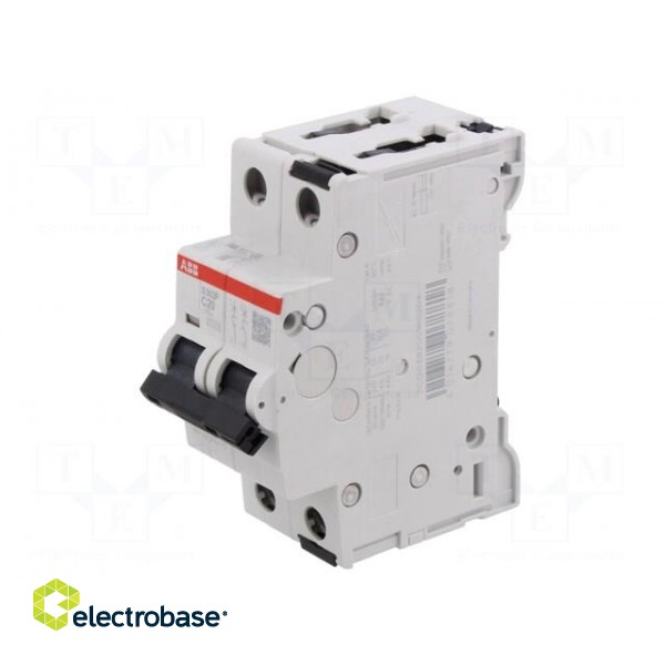Circuit breaker | 415VAC | Inom: 20A | Poles: 2 | Charact: C | 25kA | IP20 image 1