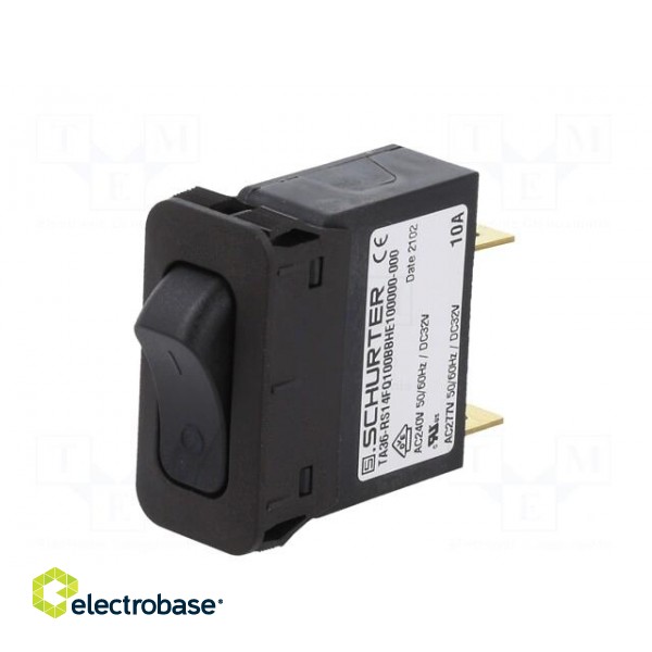 Circuit breaker | Urated: 240VAC | 32VDC | 10A | SPST | 34x14.5mm | MCB image 2