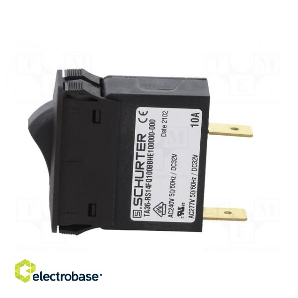 Circuit breaker | Urated: 240VAC | 32VDC | 10A | SPST | 34x14.5mm | MCB image 3