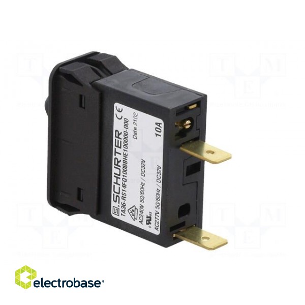 Circuit breaker | Urated: 240VAC | 32VDC | 10A | SPST | 34x14.5mm | MCB image 4