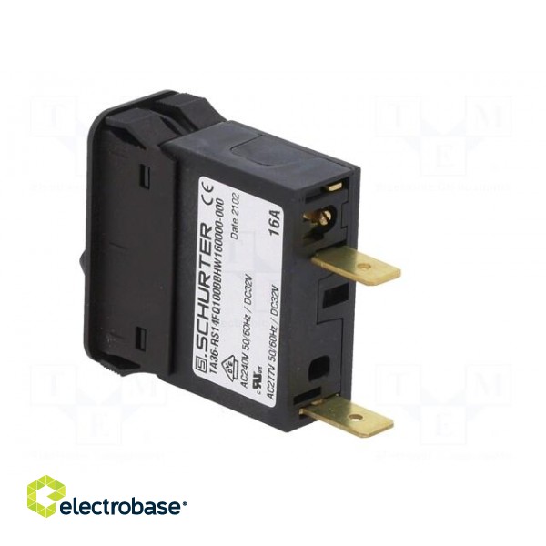 Circuit breaker | Urated: 240VAC | 32VDC | 16A | SPST | 34x14.5mm | MCB image 4