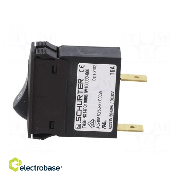 Circuit breaker | Urated: 240VAC | 32VDC | 16A | SPST | 34x14.5mm | MCB image 3
