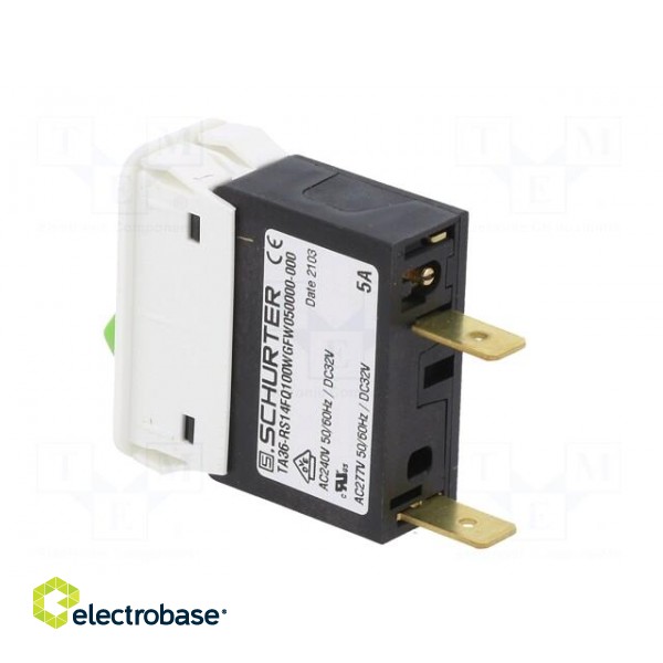 Circuit breaker | Urated: 240VAC | 32VDC | 5A | SPST | 34x14.5mm | MCB image 4