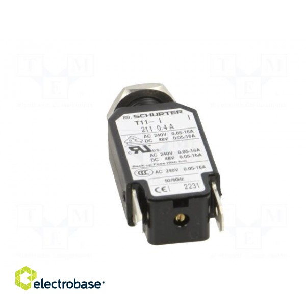 Circuit breaker | Urated: 240VAC | 48VDC | 0.4A | SPST | Poles: 1 | screw image 5