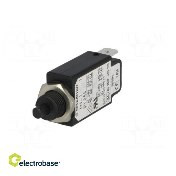 Circuit breaker | Urated: 240VAC | 48VDC | 0.5A | SPST | Poles: 1 | screw image 2