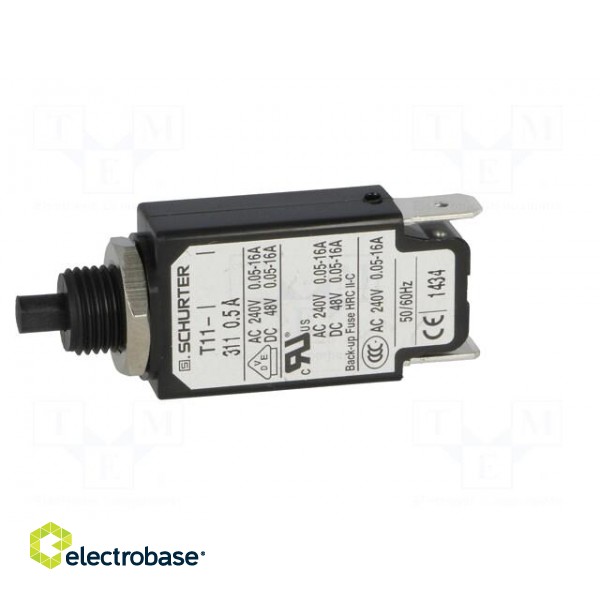 Circuit breaker | Urated: 240VAC | 48VDC | 0.5A | SPST | Poles: 1 | screw image 3