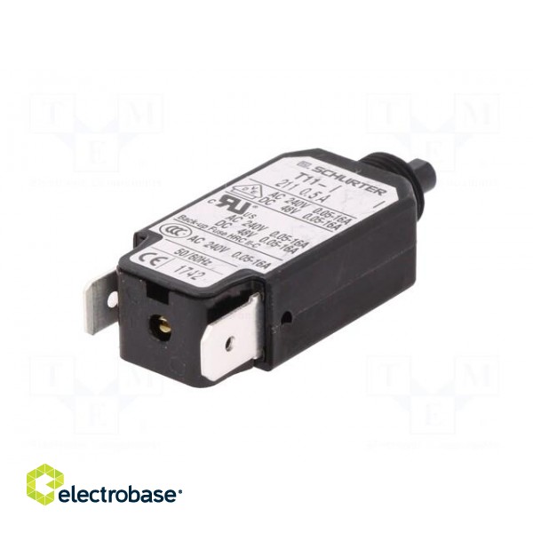 Circuit breaker | Urated: 240VAC | 48VDC | 0.5A | SPST | Poles: 1 | screw image 6