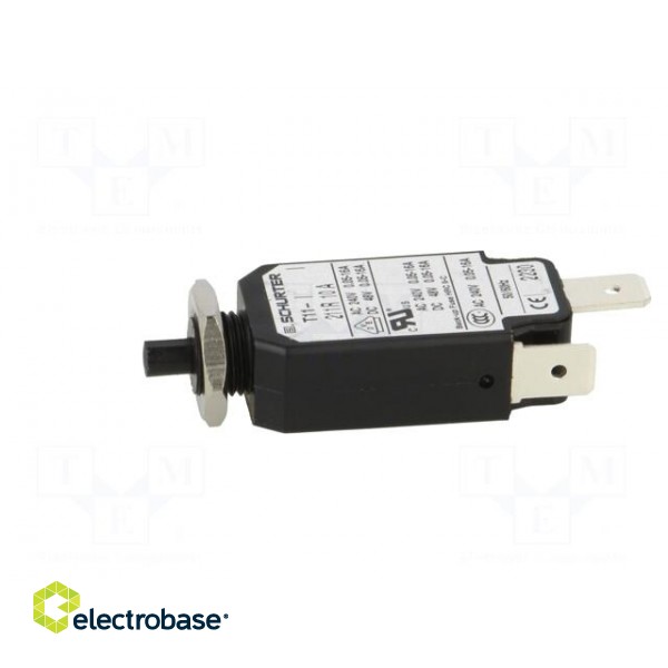 Circuit breaker | Urated: 240VAC | 48VDC | 10A | SPST | Poles: 1 | screw image 3