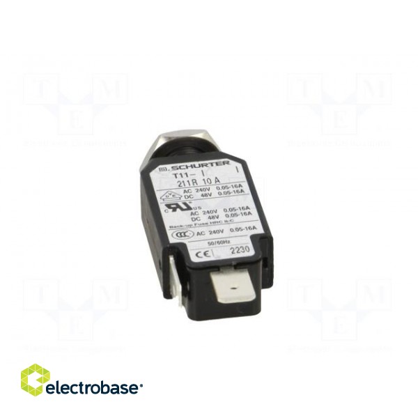 Circuit breaker | Urated: 240VAC | 48VDC | 10A | SPST | Poles: 1 | screw image 5