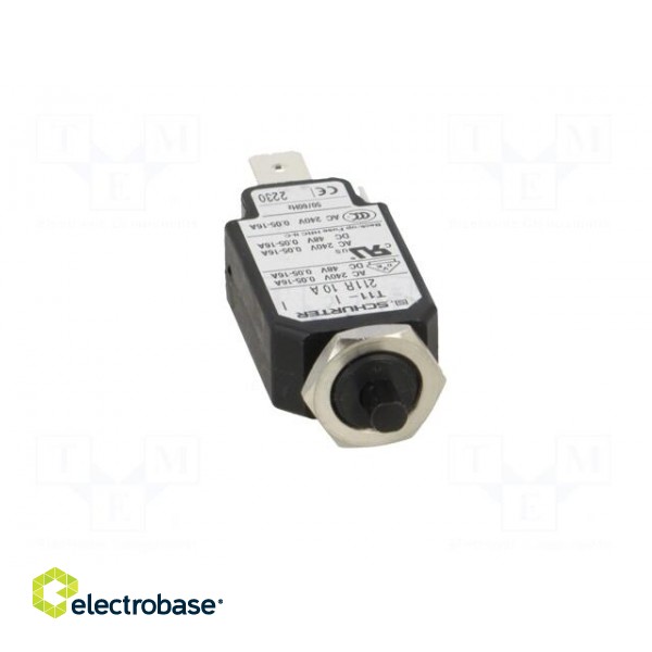 Circuit breaker | Urated: 240VAC | 48VDC | 10A | SPST | Poles: 1 | screw image 9