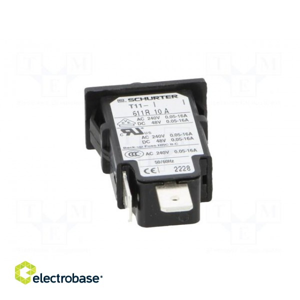 Circuit breaker | Urated: 240VAC | 48VDC | 10A | SPST | Poles: 1 | SNAP-IN image 5