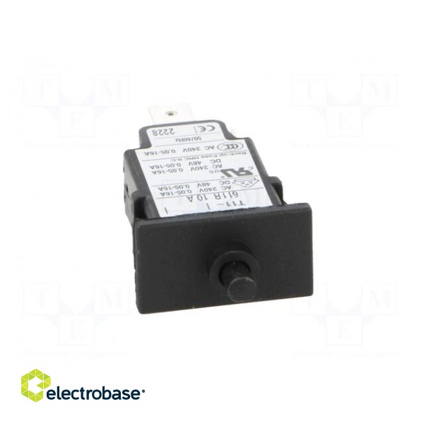 Circuit breaker | Urated: 240VAC | 48VDC | 10A | SPST | Poles: 1 | SNAP-IN image 9