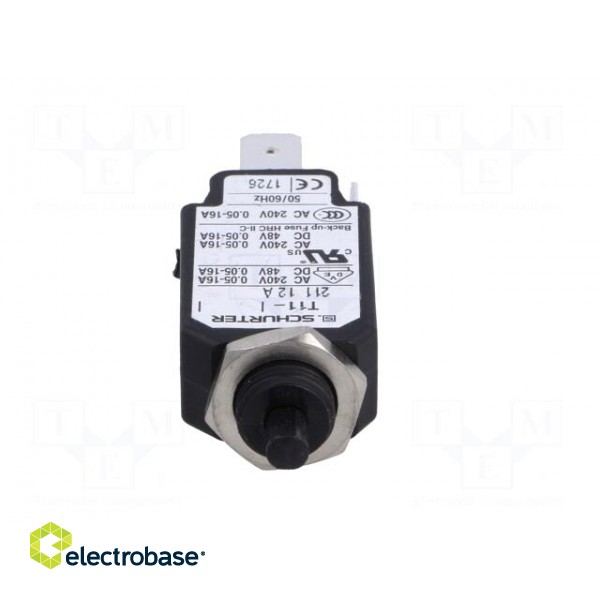 Circuit breaker | Urated: 240VAC | 48VDC | 12A | SPST | Poles: 1 | screw image 9