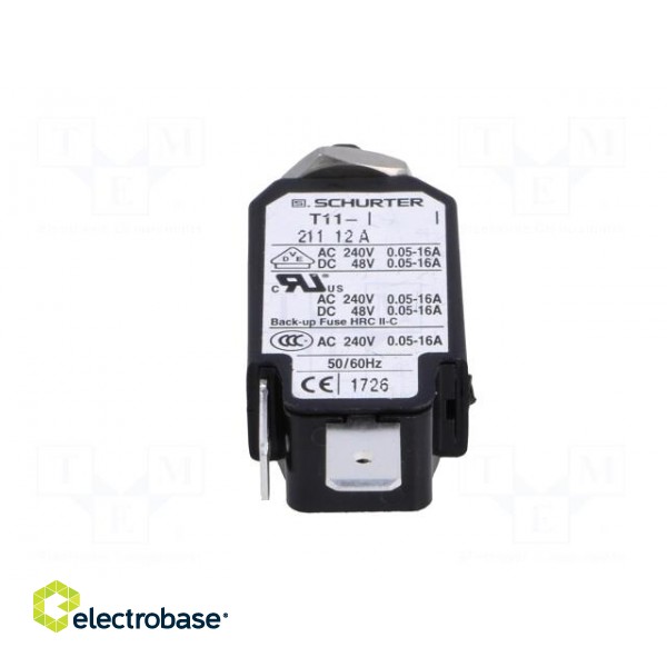 Circuit breaker | Urated: 240VAC | 48VDC | 12A | SPST | Poles: 1 | screw image 5