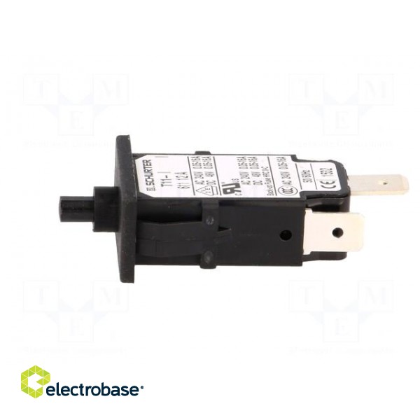 Circuit breaker | Urated: 240VAC | 48VDC | 12A | SPST | Poles: 1 | SNAP-IN image 3