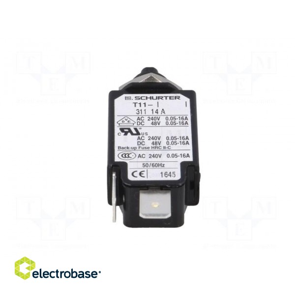 Circuit breaker | Urated: 240VAC | 48VDC | 14A | SPST | Poles: 1 | screw image 5