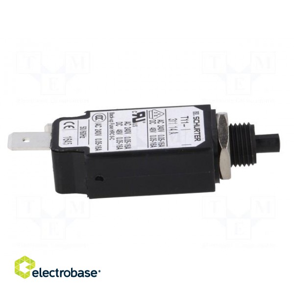 Circuit breaker | Urated: 240VAC | 48VDC | 14A | SPST | Poles: 1 | screw image 7