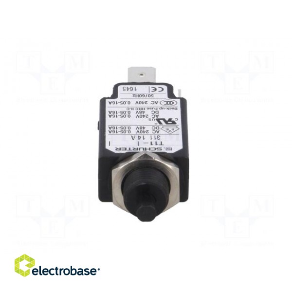 Circuit breaker | Urated: 240VAC | 48VDC | 14A | SPST | Poles: 1 | screw image 9