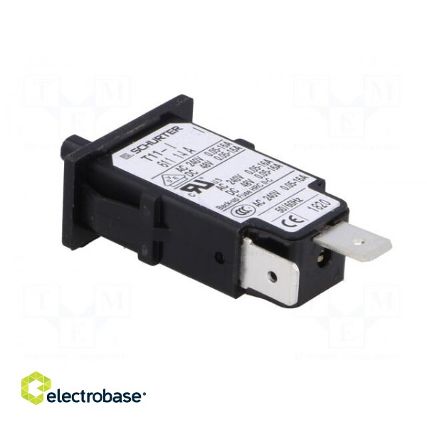 Circuit breaker | Urated: 240VAC | 48VDC | 14A | SPST | Poles: 1 | SNAP-IN image 4