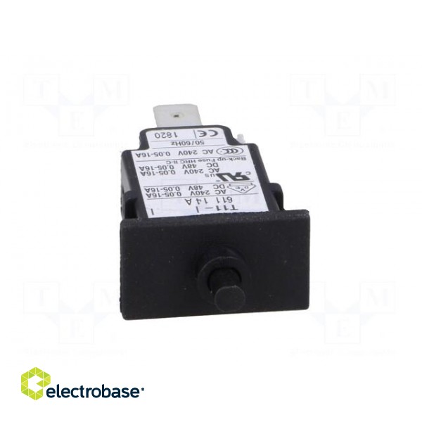 Circuit breaker | Urated: 240VAC | 48VDC | 14A | SPST | Poles: 1 | SNAP-IN image 9