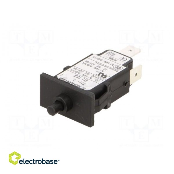Circuit breaker | Urated: 240VAC | 48VDC | 15A | SPST | Poles: 1 | SNAP-IN image 2