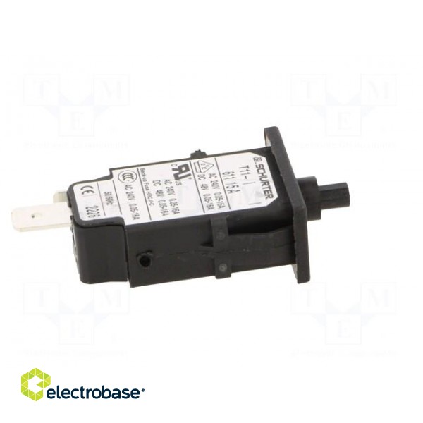 Circuit breaker | Urated: 240VAC | 48VDC | 15A | SPST | Poles: 1 | SNAP-IN image 7