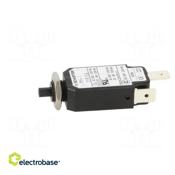 Circuit breaker | Urated: 240VAC | 48VDC | 16A | SPST | Poles: 1 | screw image 3