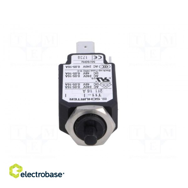 Circuit breaker | Urated: 240VAC | 48VDC | 16A | SPST | Poles: 1 | screw image 9