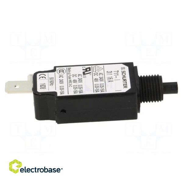 Circuit breaker | Urated: 240VAC | 48VDC | 16A | SPST | Poles: 1 | screw image 7