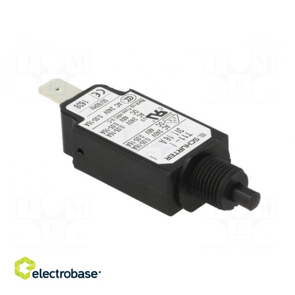 Circuit breaker | Urated: 240VAC | 48VDC | 16A | SPST | Poles: 1 | screw image 8